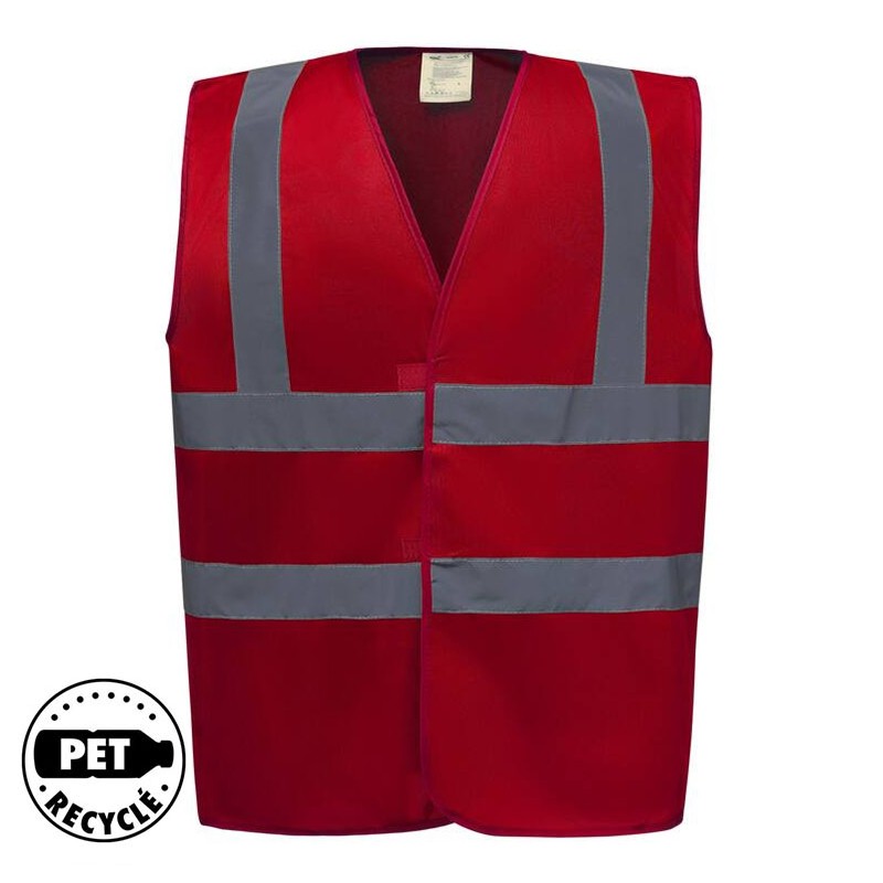 Gilet de sécurité HVW100 rouge vu de face